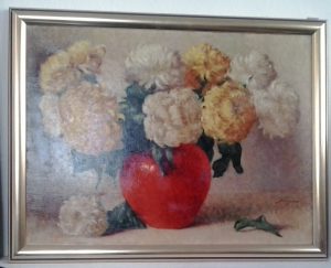 Chrysanthemen in roter Vase Gemälde