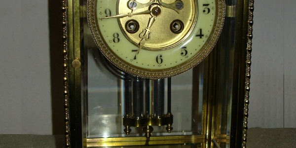 Französische Glaspendule Uhr um 1880